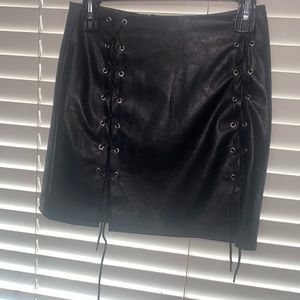 Black leather skirt size small from forever 21